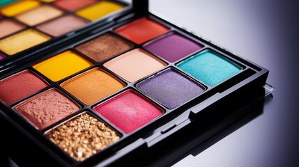 Vibrant Makeup Palette with Multiple Colors