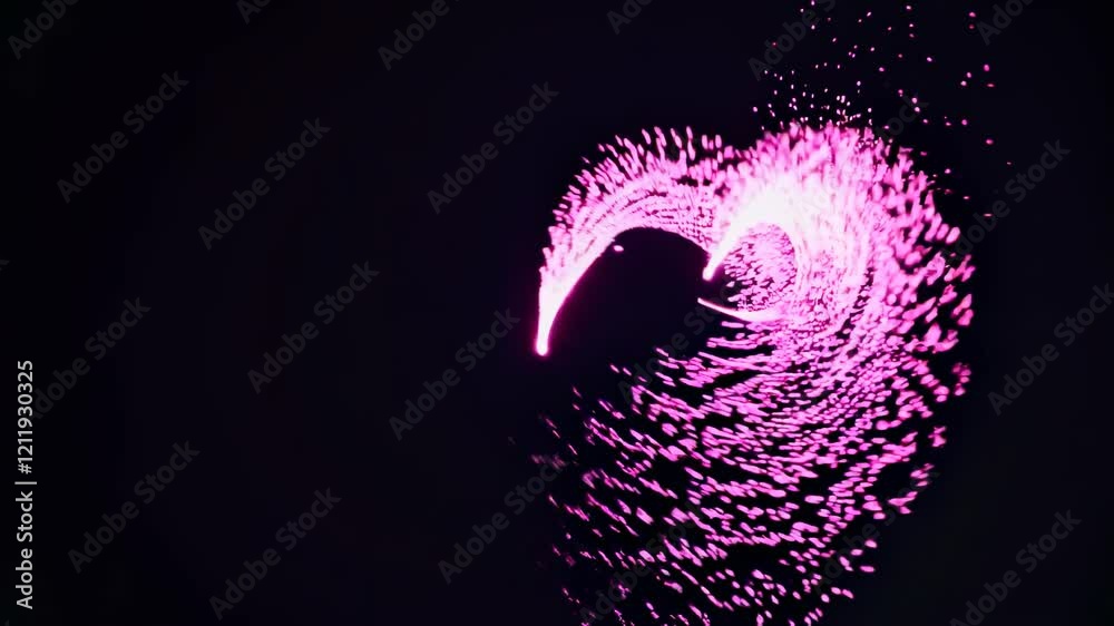 Poster dynamic pink light swirl creating mesmerizing patterns and effects in a dark environment