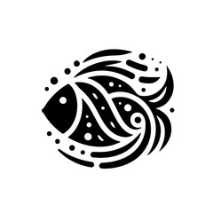Fish silhouette icon  vector illustration with white background design