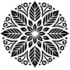 Leaf mandala silhouette