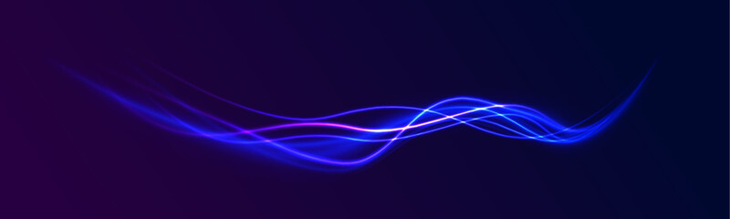 Magic moving fast speed lines. Blurred car light motion effect, city road background with long exposure night lights. Png,  ray, abstract, energy, pack, effect. Acceleration speed motion on night road