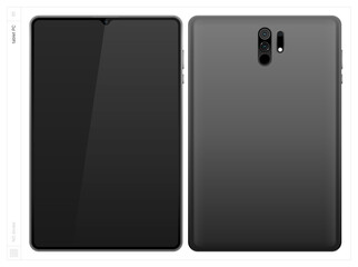 Tablet PC. Vector illustration. NO stroke.