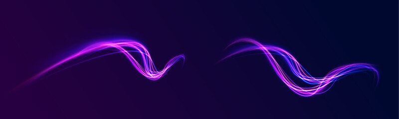 Abstract fire flare trace lens flares acceleration speed motion on night road. Acceleration speed motion on night road. Colorful Light Trails, Long Time Exposure Motion Blur Effect. 