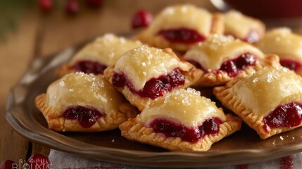 Delicious cranberry pastries with sugar glaze for festive desserts and holiday gatherings