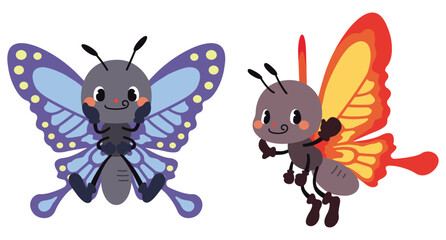 飛んでいる可愛い蝶