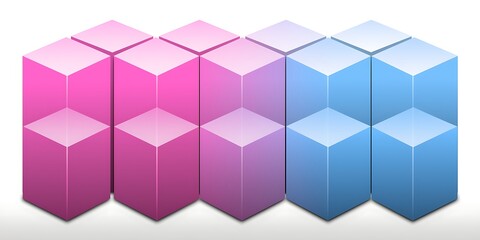 Obraz premium Pink and blue cubes in a grid pattern.