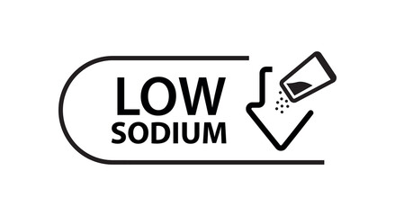 low sodium icon on white background	