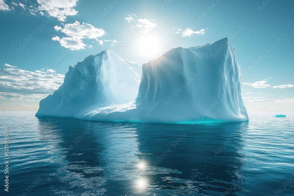 Poster a massive iceberg floats on the surface of the open ocean, surrounded by nothing but water