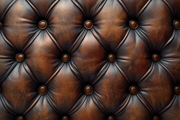 Fototapeta premium A close-up shot of brown leather upholstery, perfect for showcasing details or adding texture to designs