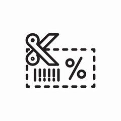 cut coupon icon vector sign