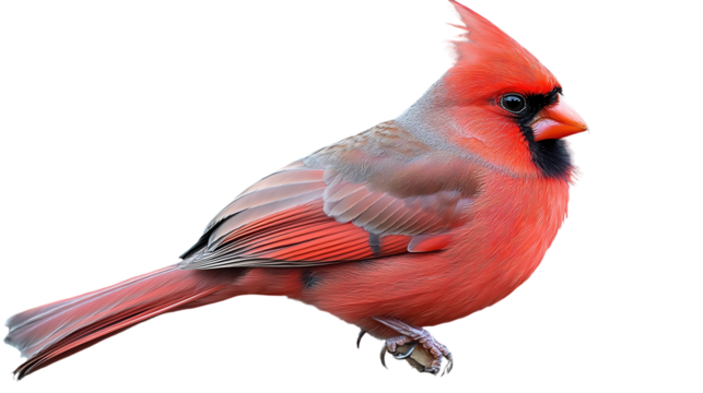 A vibrant cardinal perched gracefully, showcasing its striking plumage in a natural pose