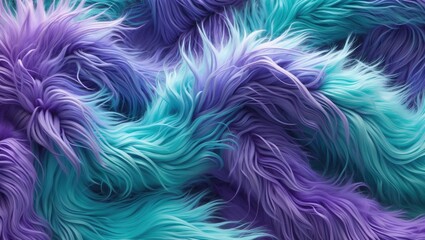 Luxurious Teal and Purple Fur Texture: A Dreamy Abstract