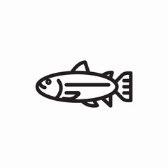 Swimming fish water life icon vector sign