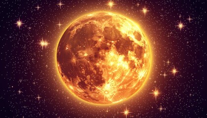 Obraz premium Glowing Celestial Body Amidst Sparkling Stars