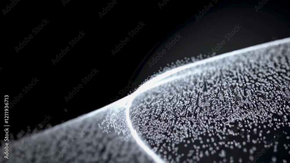 Poster droplets dance in synchronized patterns creating mesmerizing light displays in dark surroundings