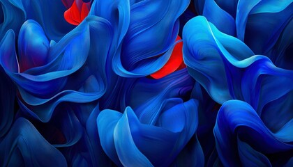 Obraz premium Abstract Blue and Red Fabric Wave Design