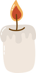 Cute candle autumn doodle clip art