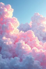 Pastel pink and blue hues within thin cirrus clouds, thin clouds, delicate atmosphere