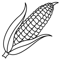 Single Line Corn Illustration Vector