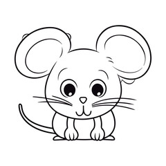 Fototapeta premium Cute cartoon mouse illustration