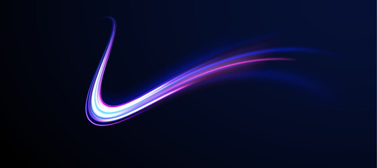 City road car light trails motion background. Electric car and city concept Hitech communication concept innovation background. Expressway, car headlight effect. Speed connection vector background.