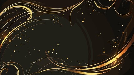 Golden Elegant Decoration Flat Vector Illustration
