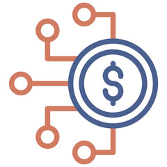 Digital Money Icon Element For Design