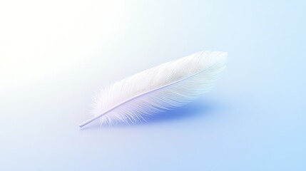 Naklejka premium Minimalist White Feather Symbol with Curved Lines