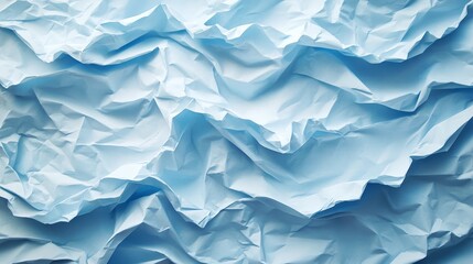 Obraz premium light blue crumpled paper background, wallpaper