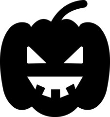 Halloween Pumpkin Face Icon, jack-o-lantern flat graphic design elements, isolated on transparent background. used for Halloween festival, element template poster, brochures, online advertising,