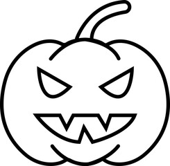 Halloween Pumpkin Face Icon, jack-o-lantern flat graphic design elements, isolated on transparent background. used for Halloween festival, element template poster, brochures, online advertising,