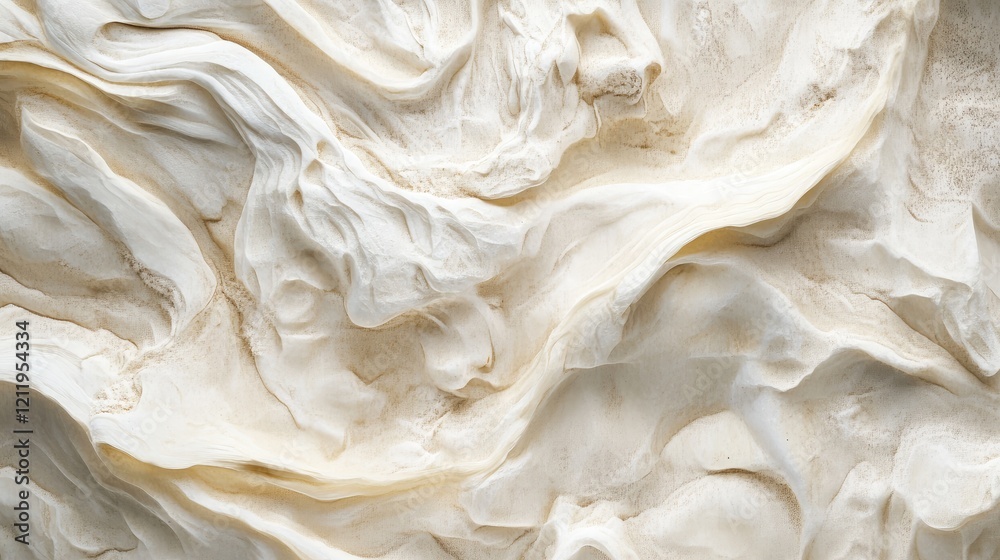 Poster minimalist abstract texture of sandy beach waves in soft white and beige tones