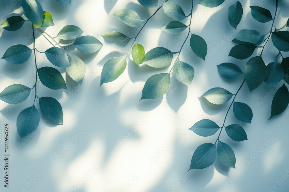 Poster a close-up shot of leaves on a wall, ideal for nature and design-related projects