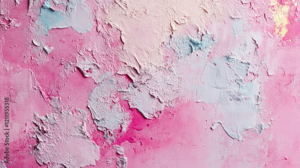 Poster textured pink canvas background featuring organic peeling paint details with rustic charm and artist