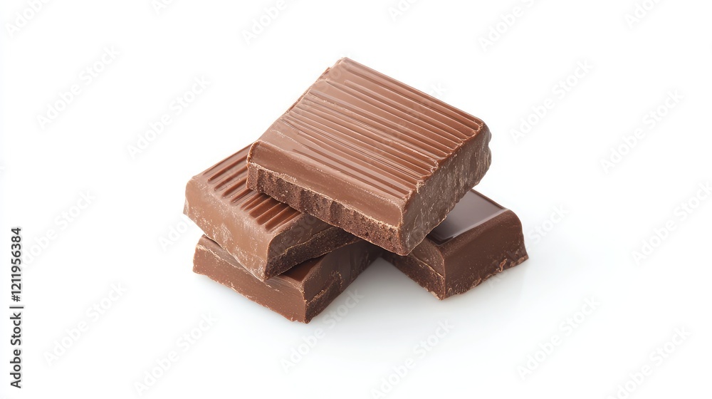 Poster chocolate pound cake stack viewed from above on a clean white background showcasing rich brown hues 