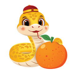 Cute Snake with Orange