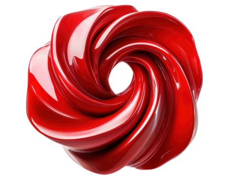 Isolated red spiral shape