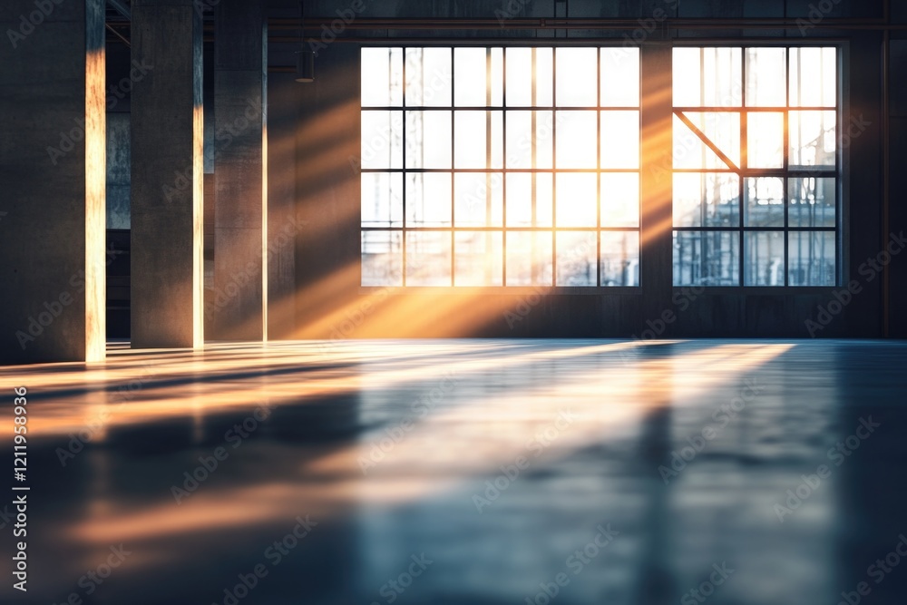 Poster Sunlight shining through the windows of a building