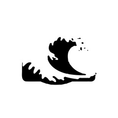 Black Water Wave Silhouette Art