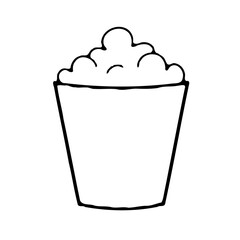 Popcorn Bucket Illustration Simple