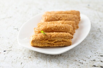 Puff pastry slices with brown sugar