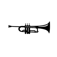 Naklejka premium Black Trumpet Musical Instrument