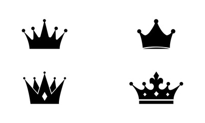 Crown Silhouette Set In Black And White