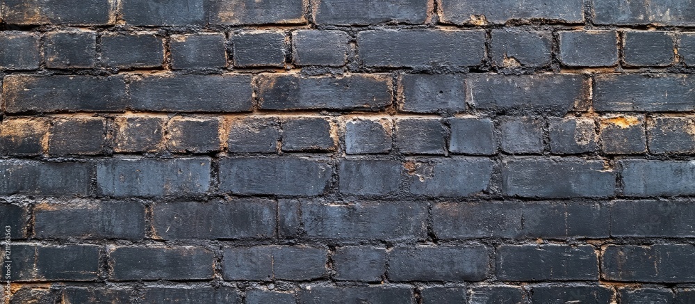 Poster textured close-up of aged black brick wall showcasing rich dark tones and uneven surfaces perfect fo