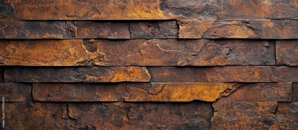 Leinwandbilder weathered brown brick wall texture for background or design with empty space for text or graphics