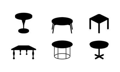 Table silhouette set in black and white