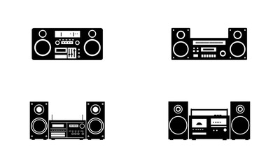 Stereo Silhouette Set In Black And White