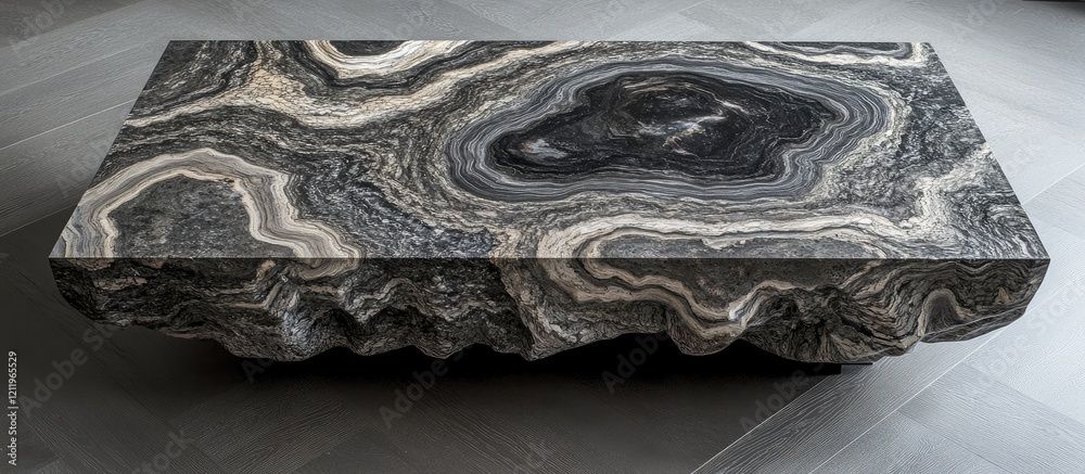 Poster stunning stone coffee table with intricate patterns perfect for modern interior design showcasing el