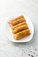 Puff pastry slices with brown sugar
