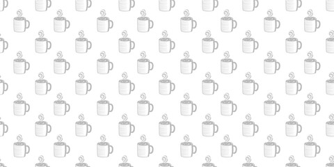 Coffee and Cafe pattern background. Vintage Coffee Doodle Pattern background. cafe pattern background. Cafe Themed Coffee Bean Pattern background.